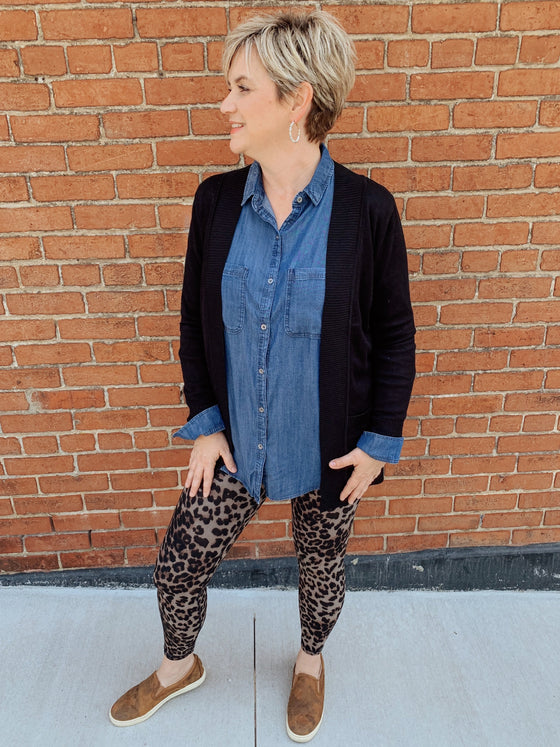 Slimming Black Pocket Cardigan-Carolyn Jane's Jewelry